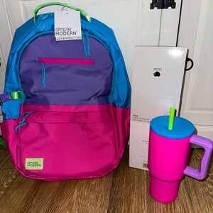 Simple modern backpack and tumbler